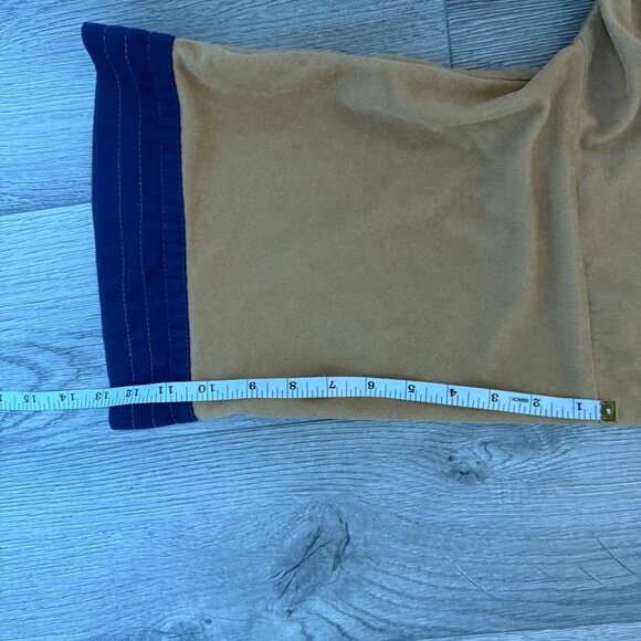 Van Heusen Mens Robe VTG 70s Velour Tan Blue Pockets One Size Swanky Kimono Styl - Picture 10 of 13